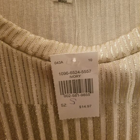 NWT Ivory and Gold Mini Dress - Picture 5 of 6